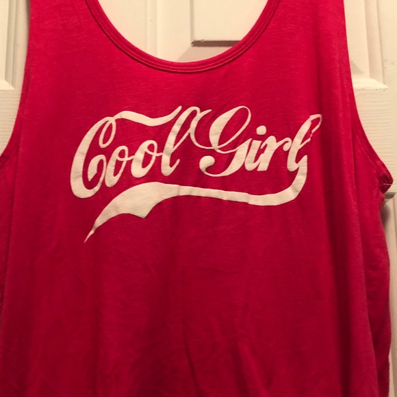 Size Medium COOL GIRL dark pink tank top - Picture 2 of 4